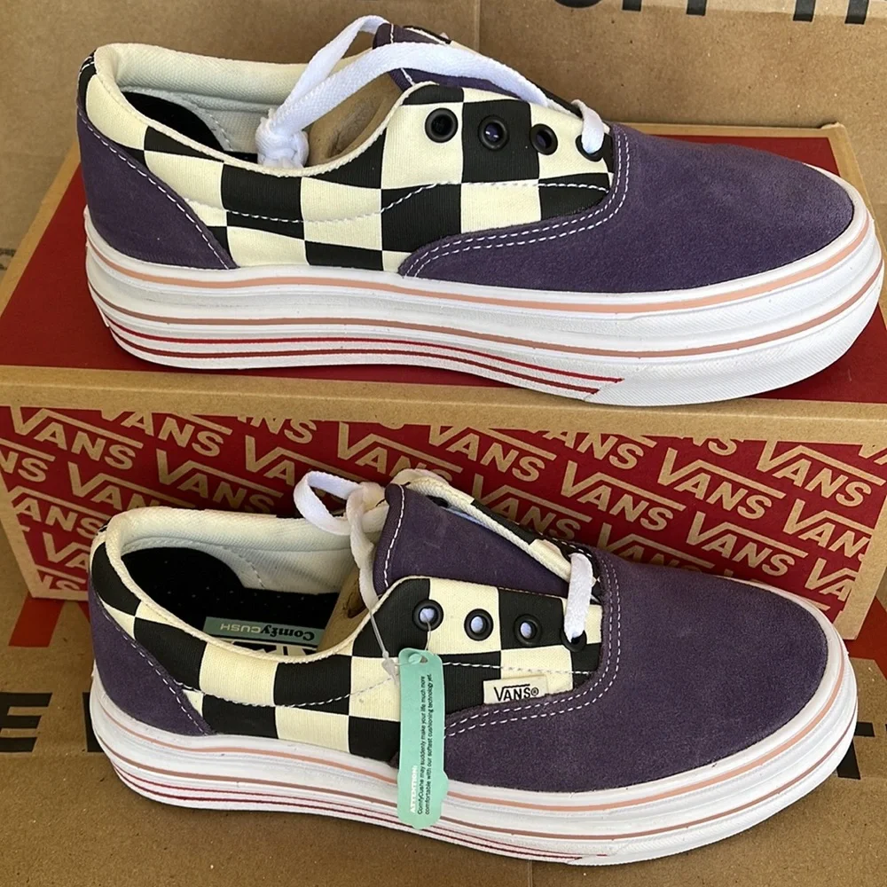 Vans COMFYCUSH ERA Suede/Canvas PurpleV/Classic White sneakers - platforms WMNS